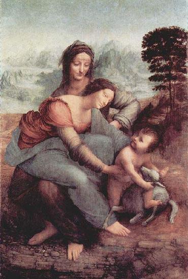 LEONARDO da Vinci Hl. Anna, Maria, Christuskind mit Lamm oil painting picture